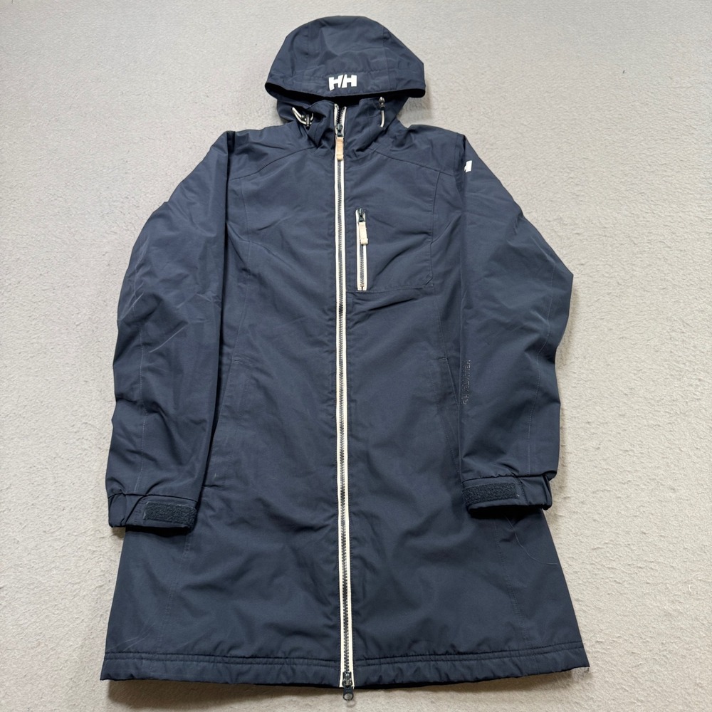 Helly Hansen Jacket Women's Small Navy Blue Helly Tech Hooded Insulated Outdoor